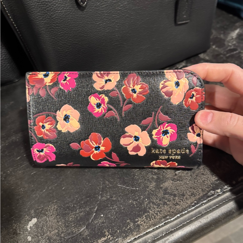 Kate Spade Black Floral Women's Wallet